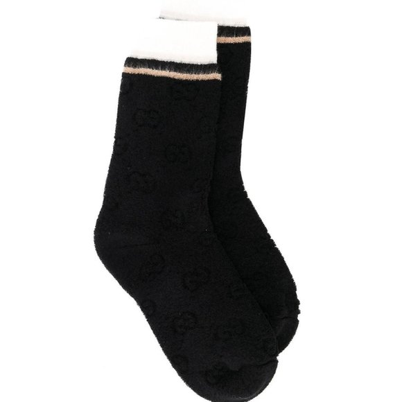 Gucci GG Logo Sponge Socks in Black - Picture 1 of 7